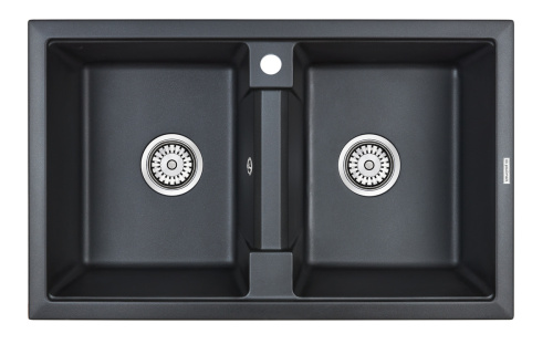 Кухонная мойка Paulmark TANDEM 80/2 PM238150-BLM 80х50 цвет черный